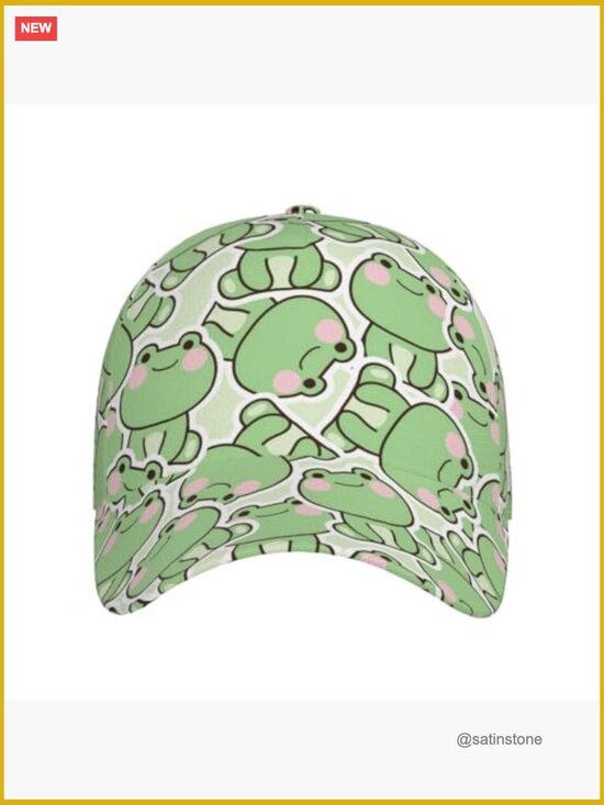 Frog Print Baseball Cap with Adjustable Closure Outdoor Sun Hat main image 6